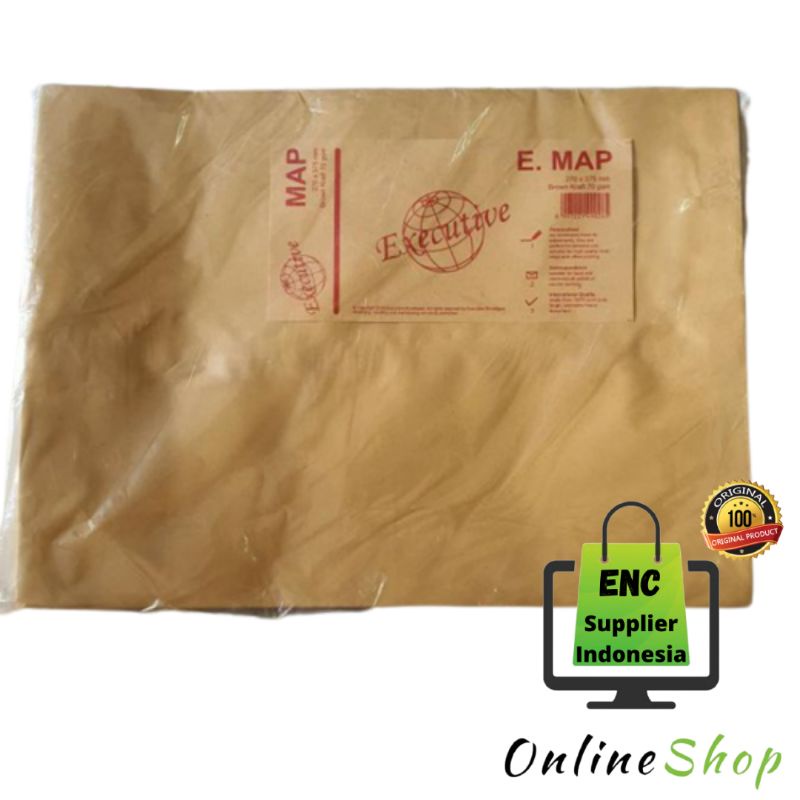 

executive 100 lembar amplop coklat E-MAP e map per pak - enc.sup