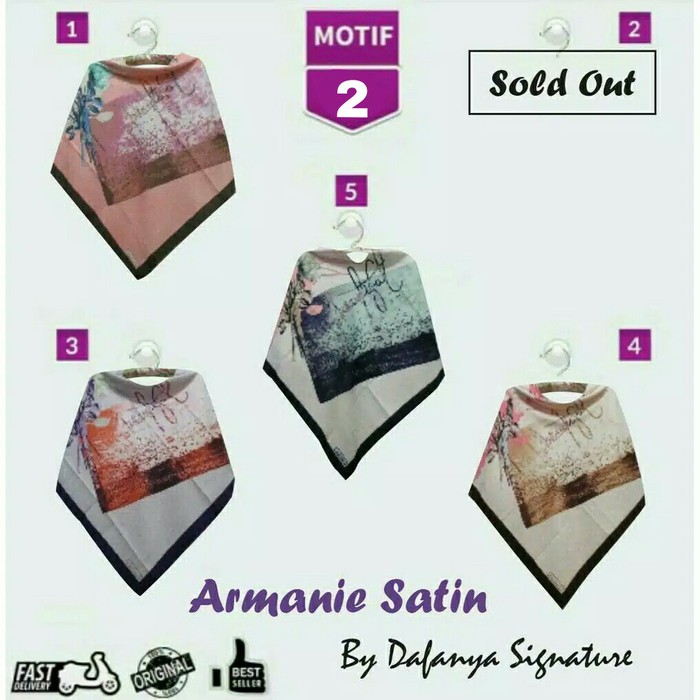 Jilbab Segiempat Satin Dafanya Armanie motif 2 Hijab Scarf Murah