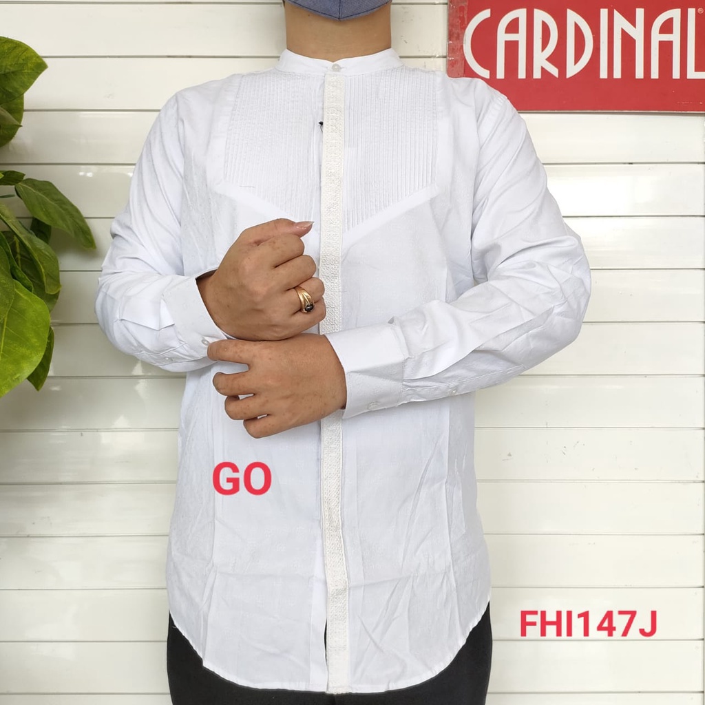 gos FKP CARDINAL KOKO/TAQWA FORMAL PUTIH Lengan Panjang Pakaian Hem Muslim Pria Dewasa Distro Original