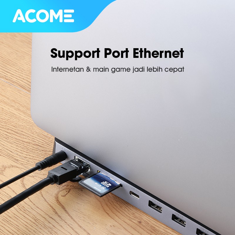 ACOME 11 in 1 USB Type C HUB to HDMI Adapter Docking Station Garansi Resmi 1 Tahun AHT900