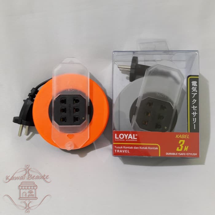 LY-150 LOYAL Kabel Box Travel Extension Cord Reel 3M - Kabel Rol - Roll - Travelling Cable