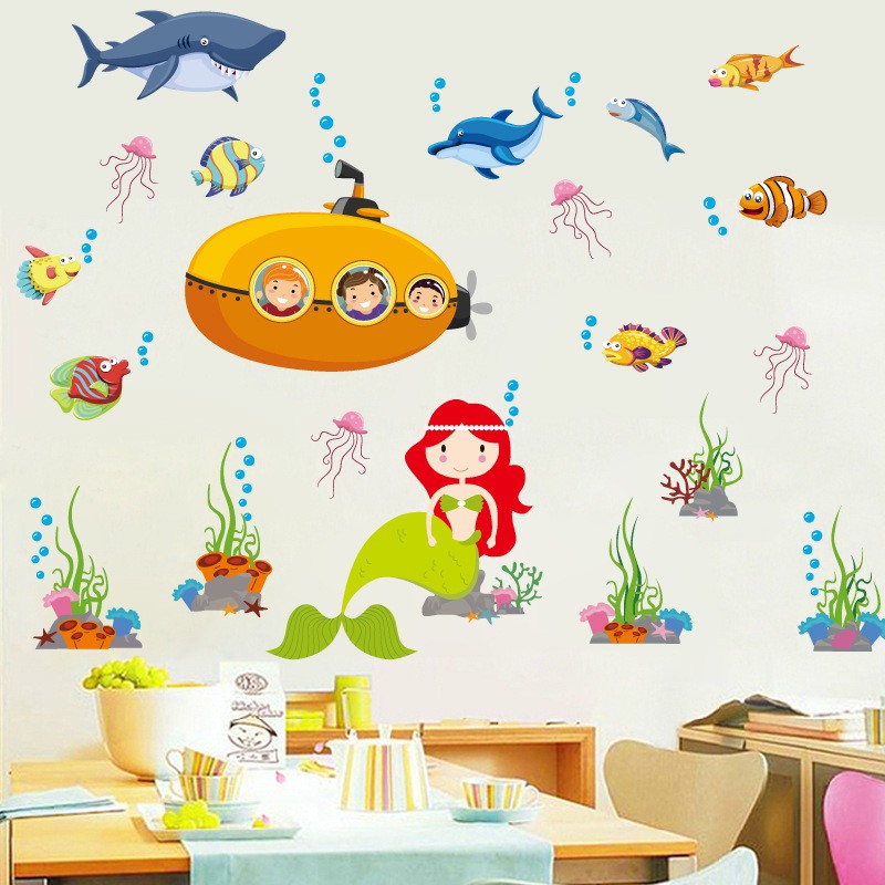 RELIZA Wall Sticker / Stiker Dinding 60X90 IKAN PAUS HIU FISH TOILET KAMAR MANDI JM7262