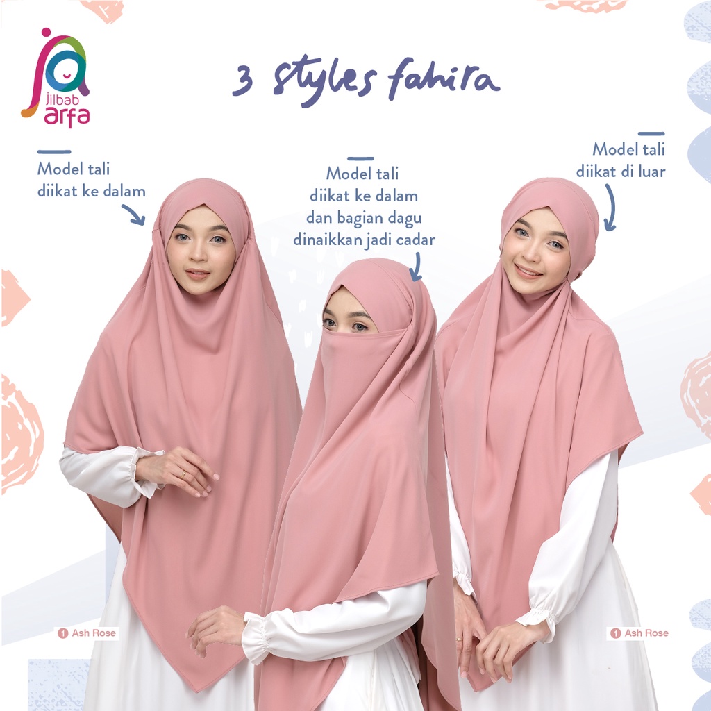 Jilbab Arfa Instan Fahira Cinnamon - French Khimar Cadar - Bahan Soft Lexus