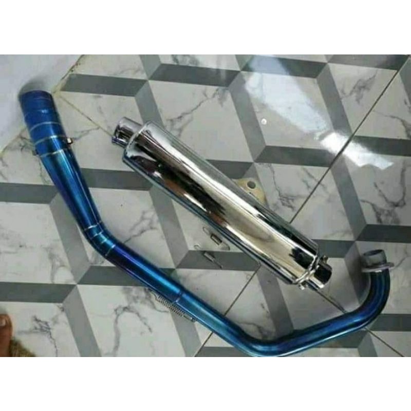Knalpot standar racing leher biru. pnp vixion,cbr,fu,sonic