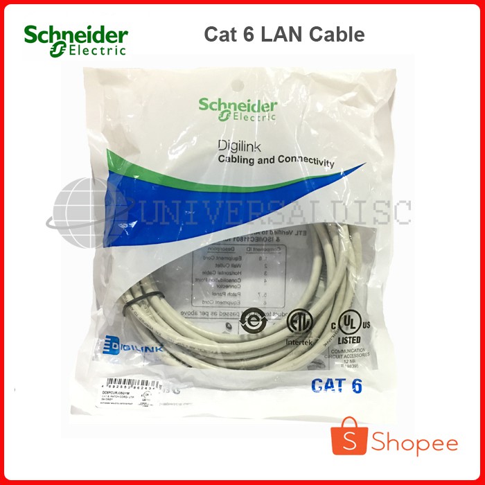 Schneider Kabel Lan UTP Cat 6 3M