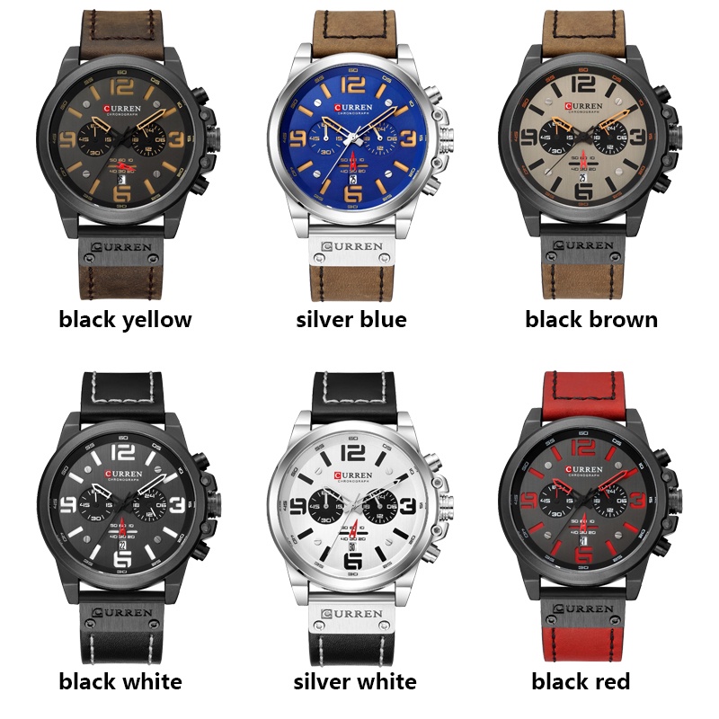 Top Brand Luxury CURREN 8314 Fashion Leather Strap Quartz Pria Jam Tangan Kasual Tanggal Bisnis Pria Jam Tangan Jam