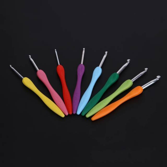 Hakpen rajut 8pcs per set bahan aluminium dengan gagang