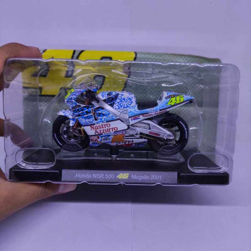 Diecast Miniatur Motogp Honda NSR 500 VR46 Mugello 2001 Mainan motogp Valentino Rossi