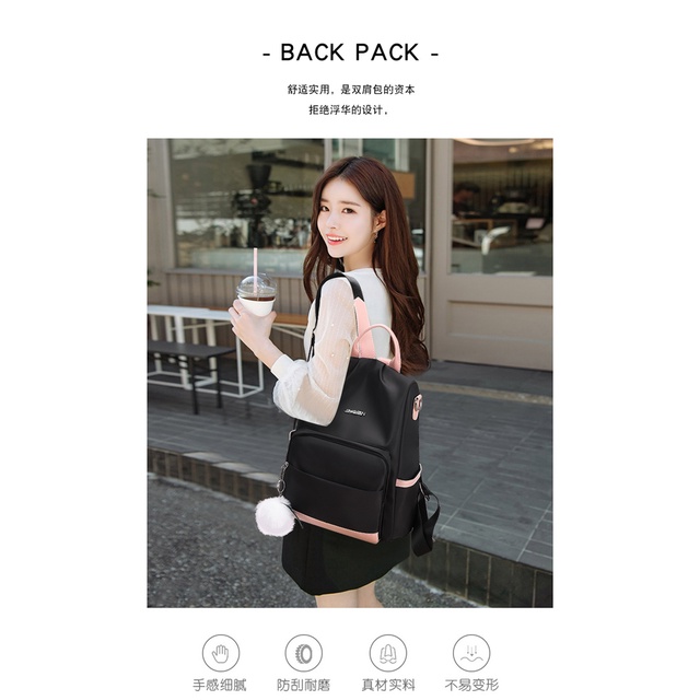 TAS RANSEL BACKPACK WANITA FASHION KOREA IMPORT 6800 -  POLYESTER ANTI AIR + MALING SEKOLAH KULIAH KERJA TERBARU JAKARTA