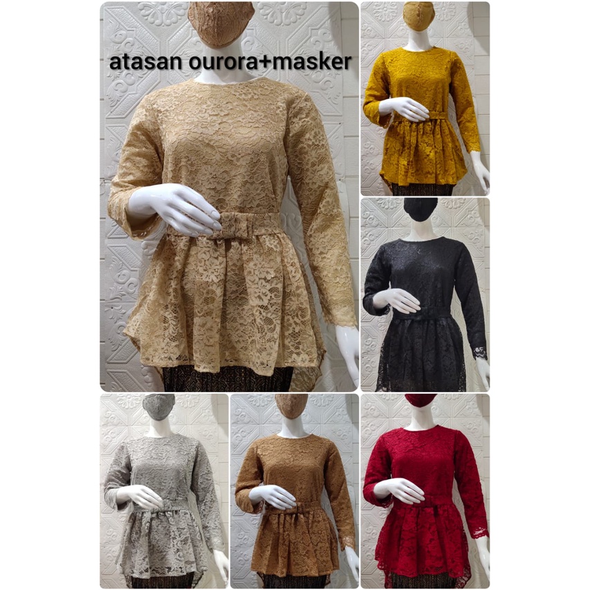 KEBAYA BROKAT PREMIUM ATASAN MODEL OURORA FREE MASKER