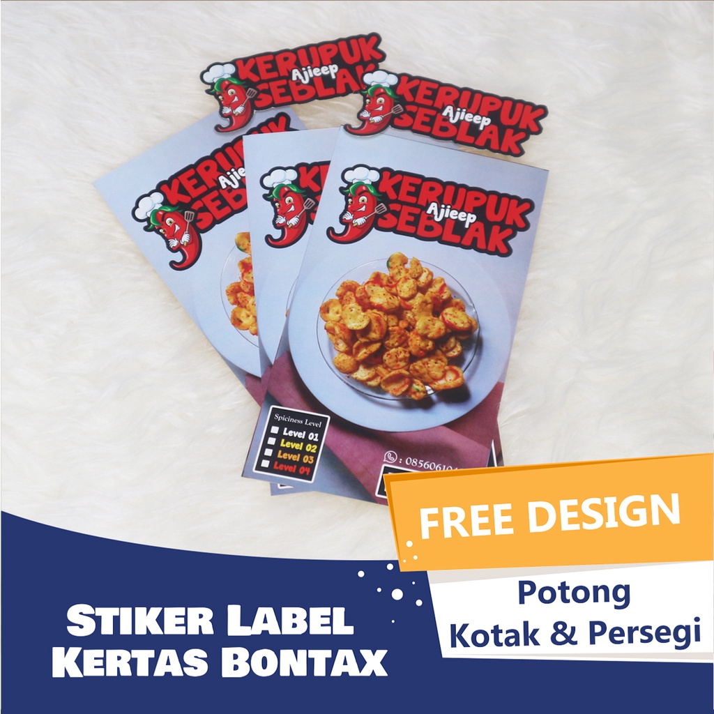 

Cetak Stiker Label Makanan Minuman Kemasan Produk Nama Logo Olshop Ultah Bahan Bontax Cromo Custom Cutting Manual Kotak Dan Persegi Panjang Tinggal Tempel