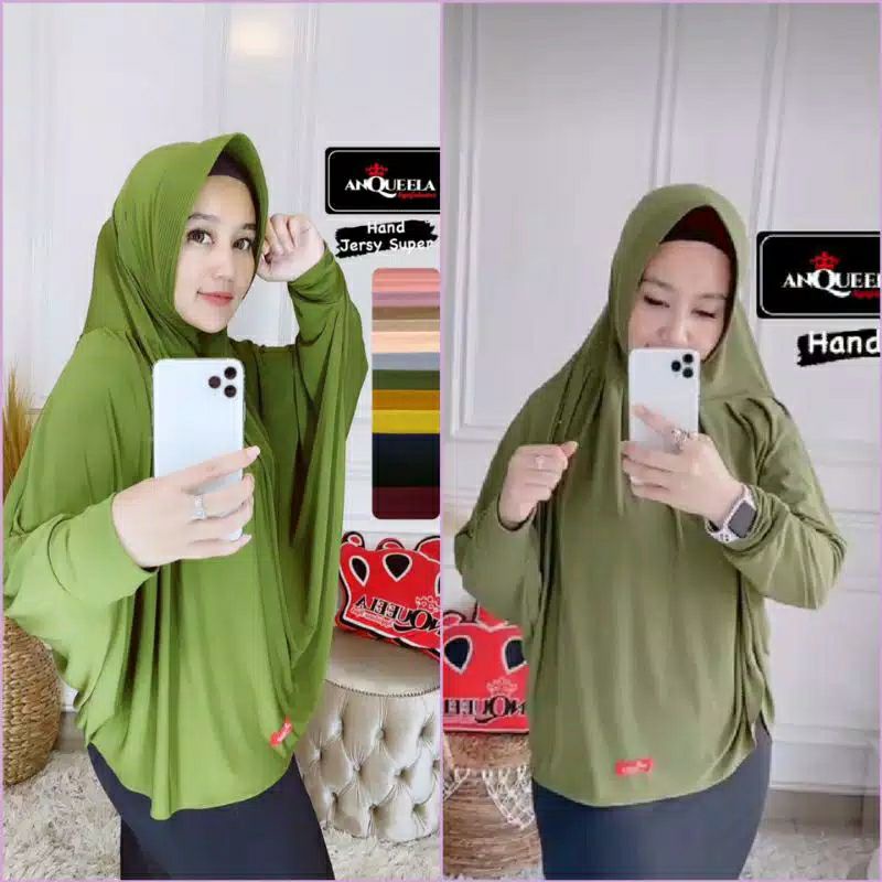 Anqueela hijab instan hand fashion wanita kerudung