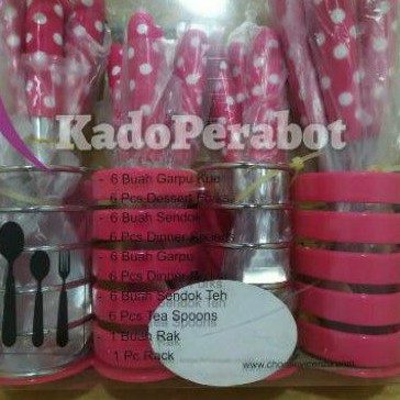 Kado Sendok Set Cantik - Sendok Polkadot Set - Sendok motif Set murah