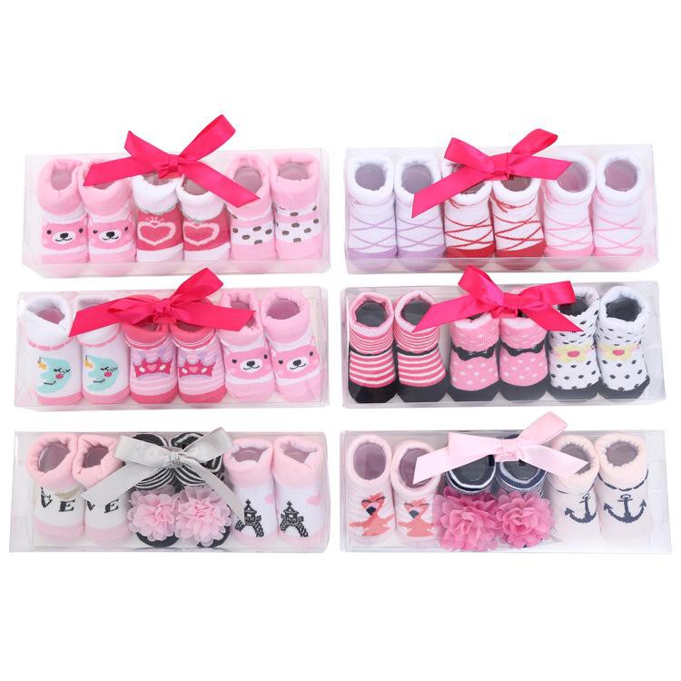 [JUALSEMUA18] 3 Pasang Kaos Kaki Gift Set Bayi / Baby Socks Gift Set 3 Pairs KK01