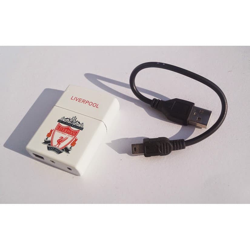 Terbaru KOREK API USB LIVERPOOL 2133-2 ELEKTRIK CAS CHARGER LIGHTER MANCIS