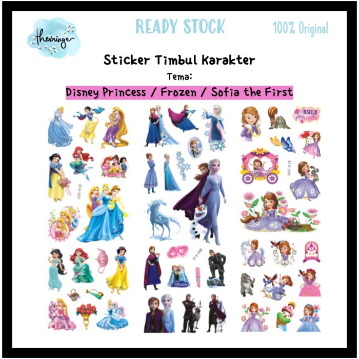 

STICKER TIMBUL KARAKTER Stiker Anak Princess Frozen Sofia the First