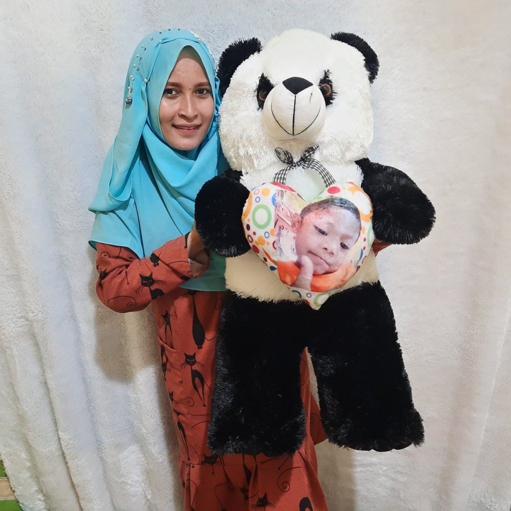 Boneka Panda jumbo HITAM PUTIH bisa ukir nama dan  photo