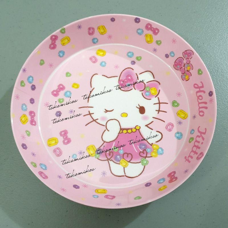 Piring melamin import motif Hello Kitty Pompompurin Stitch Little Twin Star