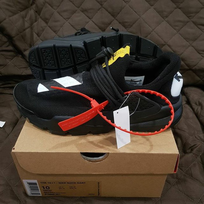 PROMO Ready - Nike Sock Dart Off White Triple Black Un Authorized original - Promo TERLARIS