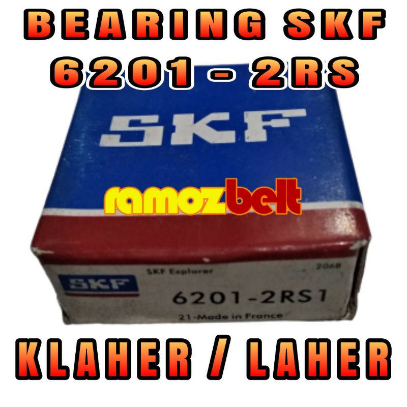 BEARING SKF 6201 2RS MADE IN FRANCE / BALL BEARING KLAHER 6201 2RS1 / LAHER 6201-2RS1