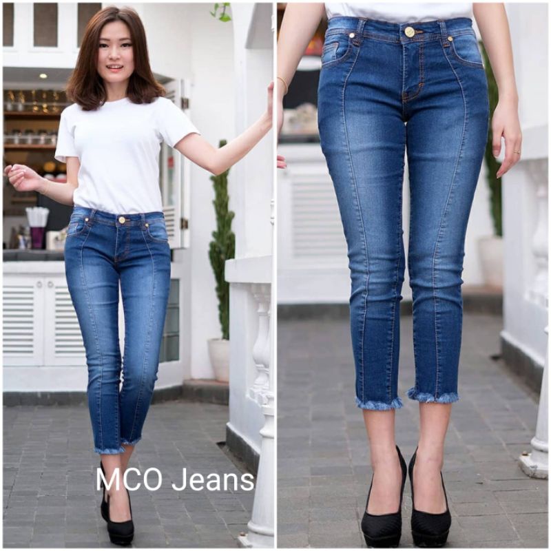 OOTD SZ 27-34 Celana Jeans Wanita - 7/9 Front Line - Tulang Rawis - Premium Quality