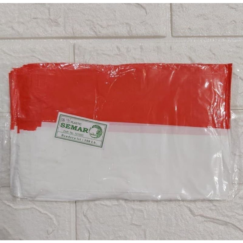 Bendera plastik MERAH PUTIH BENDERA INDONESIA Merk SEMAR 100Lembar