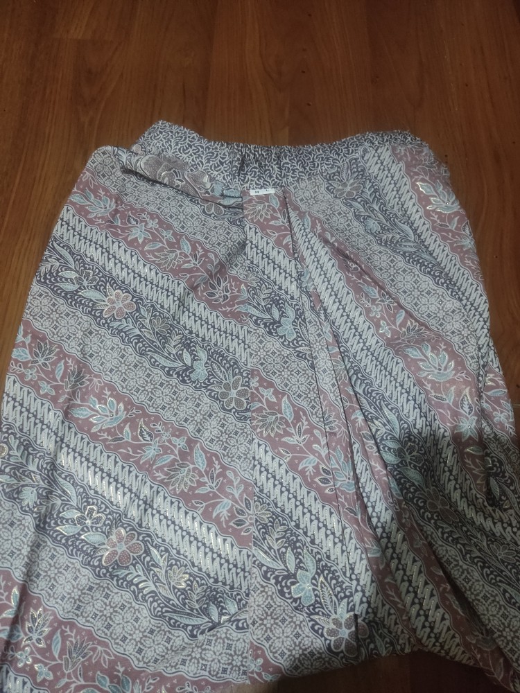 Daliyu Rok Remple Motif Batik Karet Pinggang Siap Pakai / M-l Xl-xxl