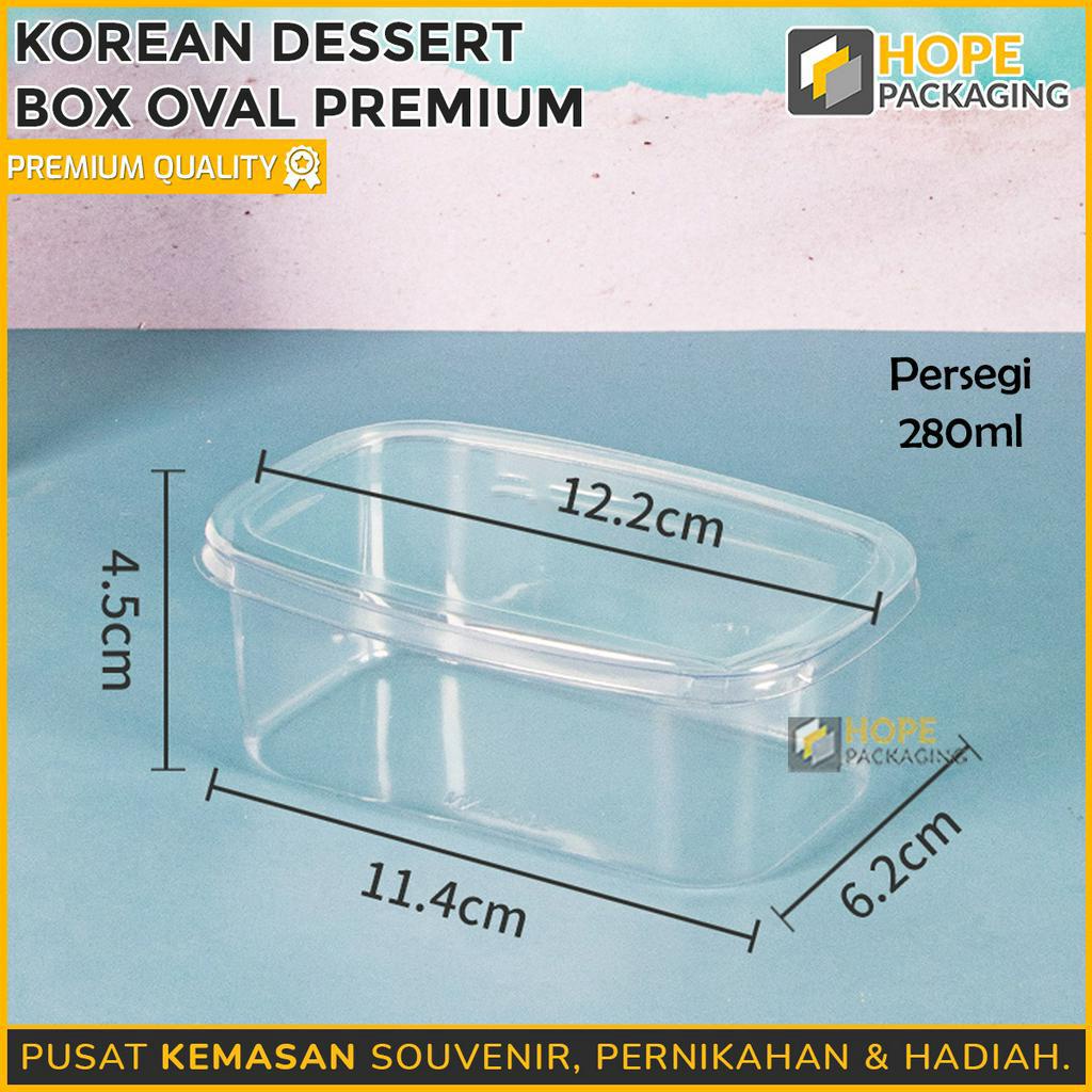 [ISI 3PCS] Korean Dessert Box Premium / bentuk persegi dan oval transparant toples bening makanan kue / salad untuk hampers dessert cup box dessert tiramisu