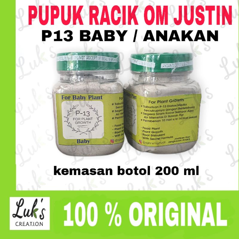 PUPUK RACIK P13 BABY OM JUSTIN BOTOLAN pupuk tanaman baby atau anakan