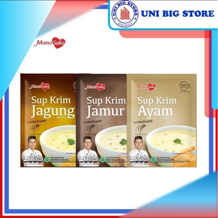 

NEW Mamasuka Sup Krim Jagung, Ayam, Jamur 55G Corn Chicken Cream Soup - Ayam