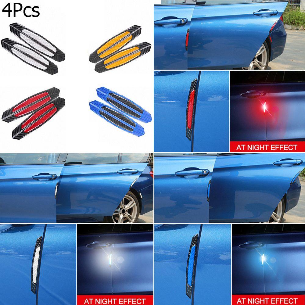 Populer 4Pcs Strip Reflektif Mobil Alarm Anti-Tabrakan Auto Decal Safety Mark