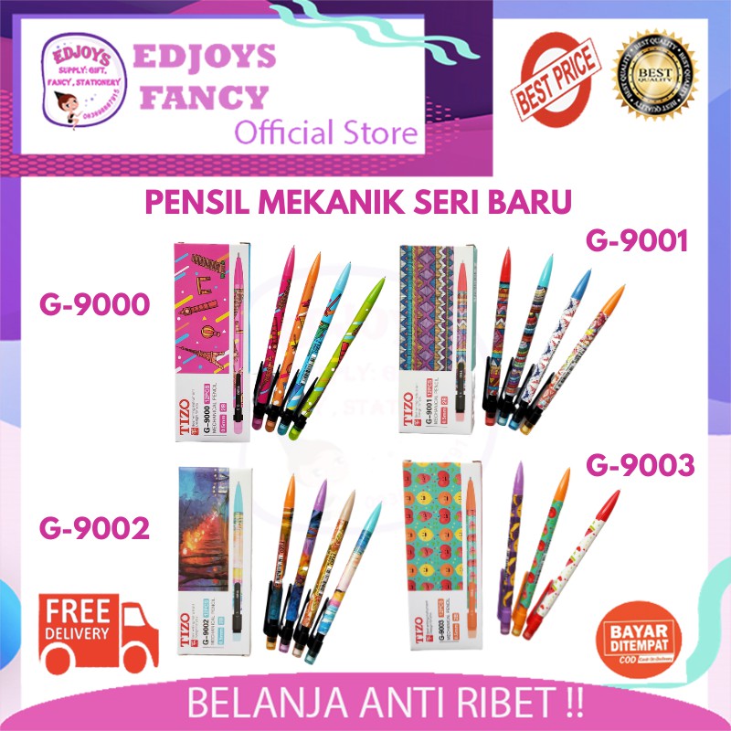 

Edjoys pensil mekanik tizo 0.5 isi 12 pcs seri baru paris, triball, fruit, painting view, Kelinci 9000-3