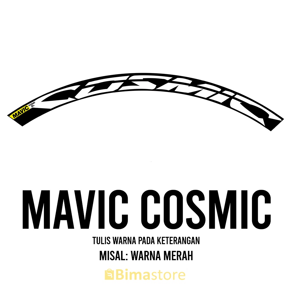Sticker Decal Rims Sepeda MAVIC COSMIC | Lebar 1 - 3 cm | Diameter 16", 18", 20", 24", 27.5", 29", 7