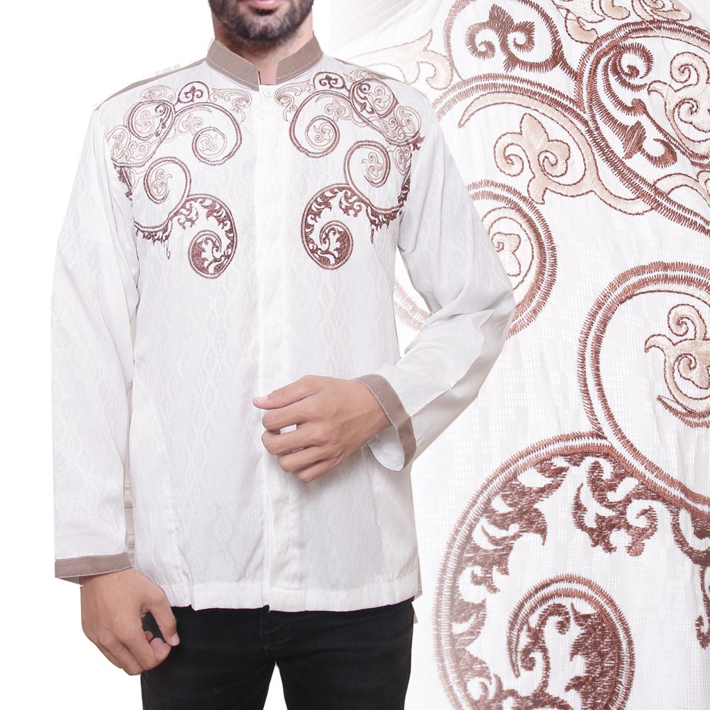 SB Collection Atasan Baju Boby Muslim Lengan Panjang Koko Kemeja Batik Pria