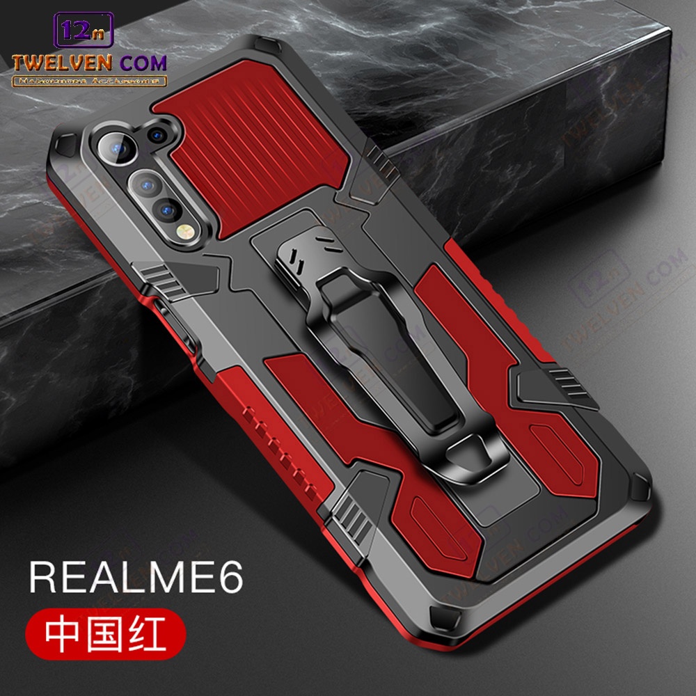 Case Shockproof Realme 6 Armor Hardcase Stand Clip