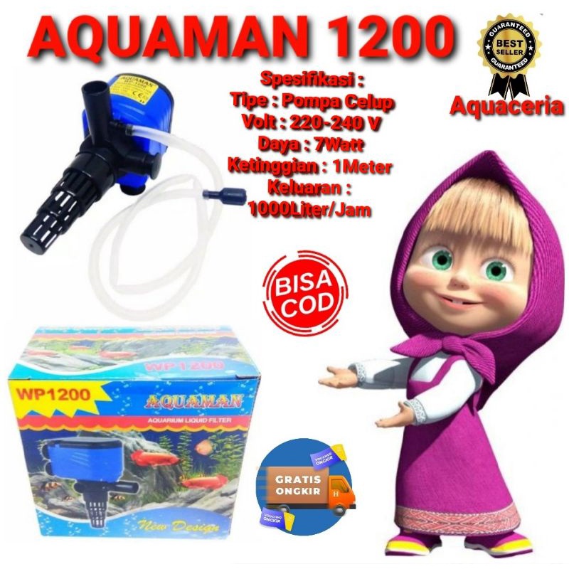 pompa celup aquarium aquaman 1200 powe head 1200