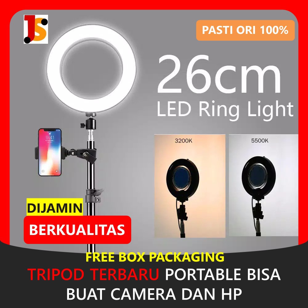 LAMPU RING LIGHT SELFIE RINGLIGHT LED LAMPU TIKTOK MAKE UP BULAT VLOG LAMPU RING LIVE VIDEO JS109