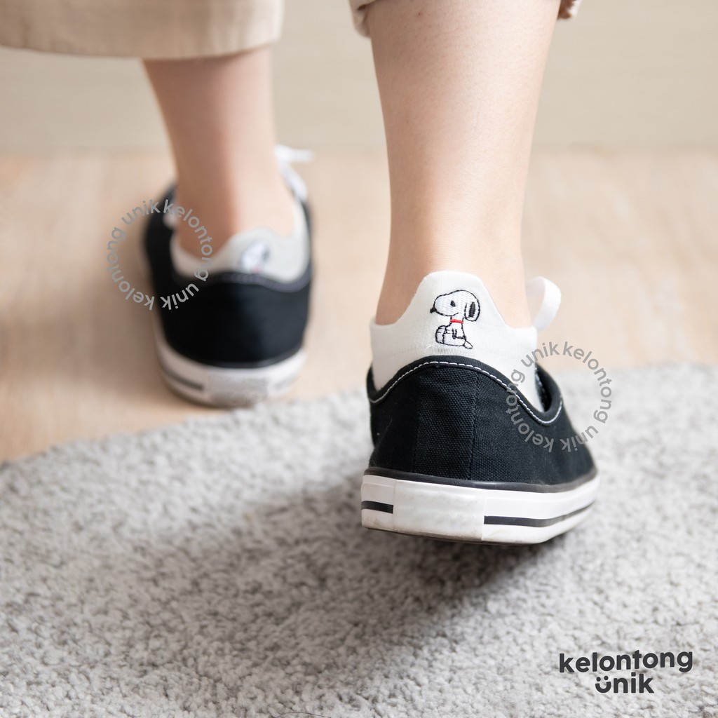 SNOOPY POLOS - Kaos Kaki Pendek Semata Kaki/ Kaos Kaki Ankle Dewasa Wanita-1