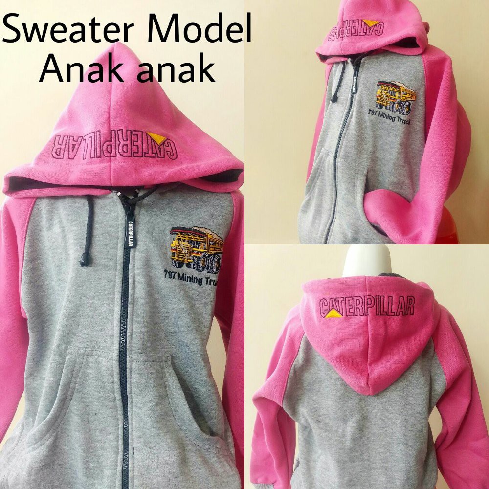 Sweater Anak Caterpillar ( abu abu )