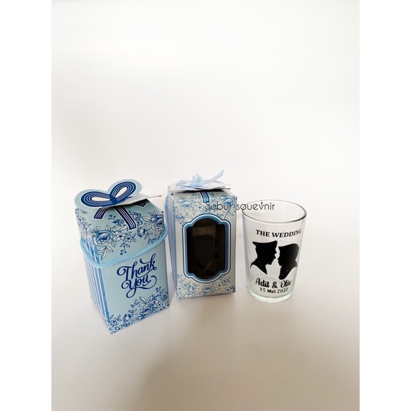 GELAS 10 cm kemas box souvenir gelas kemas box