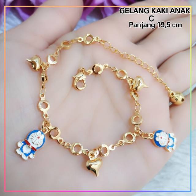 Gelang xuping gelang kaki anak karakter lapis emas gold G145