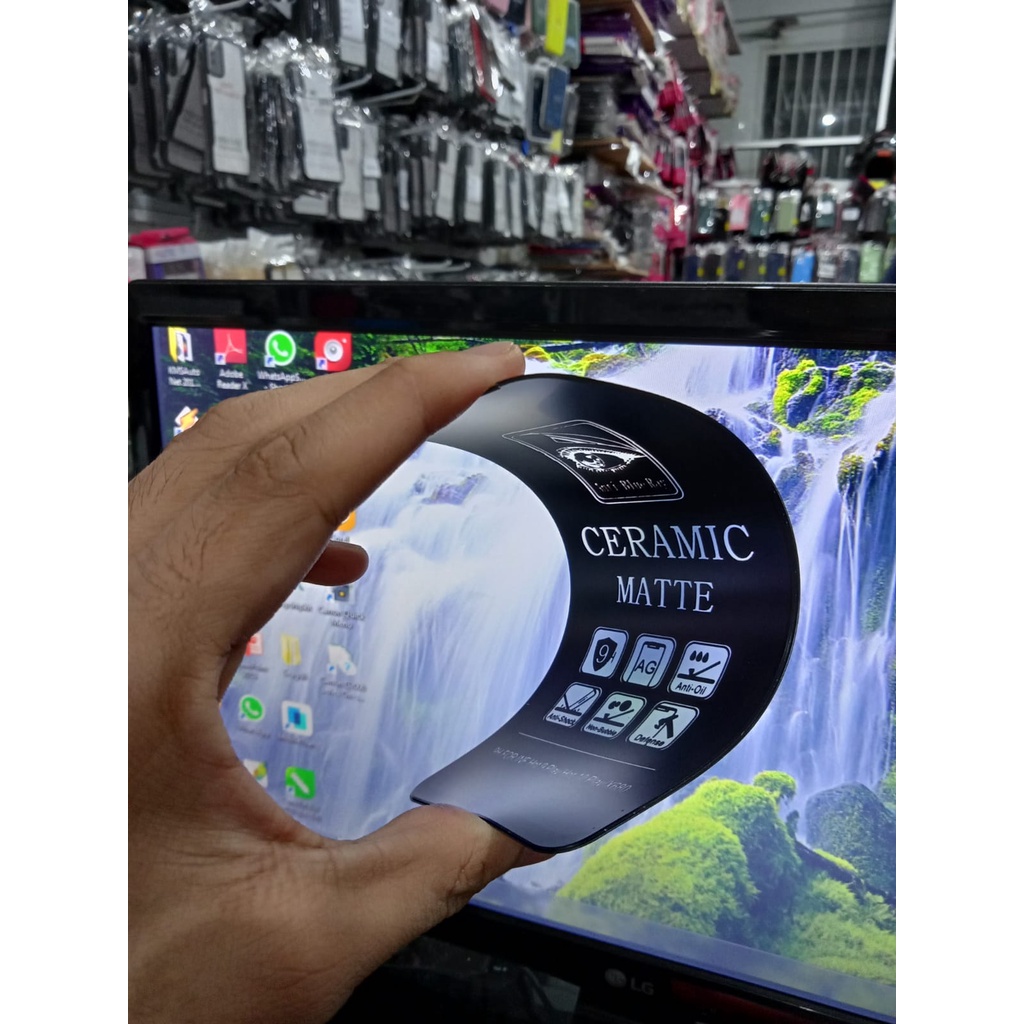 CMAB Ceramic Matte Anti Blue Infinix Hot 10 Play Hot 9 Play Anti Gores Glare Full Layar No Sidik Jari