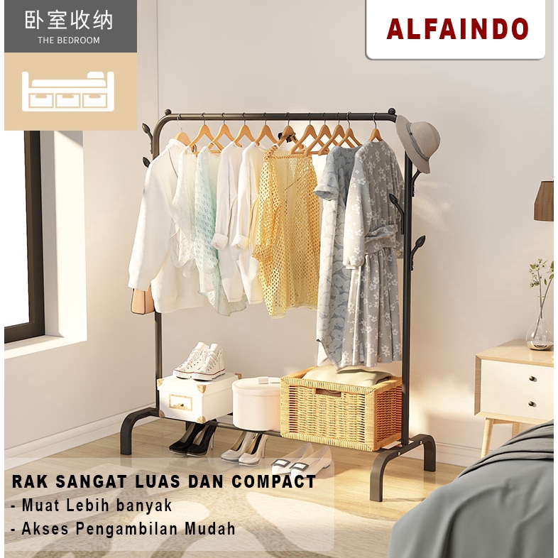 Alfaindo Rak Gantungan Baju Stand Hanger Pakaian Minimalis GHR006