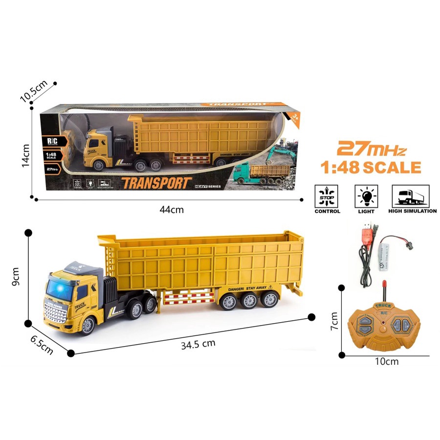 Mainan Anak RC Dump Truck City Transport - Remote Control Mobil Konstruksi Truk Oleng