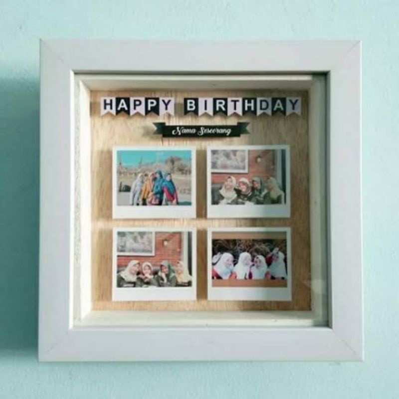 bingkai 3d scrapframe untuk kado / pernikahan minimalis putih