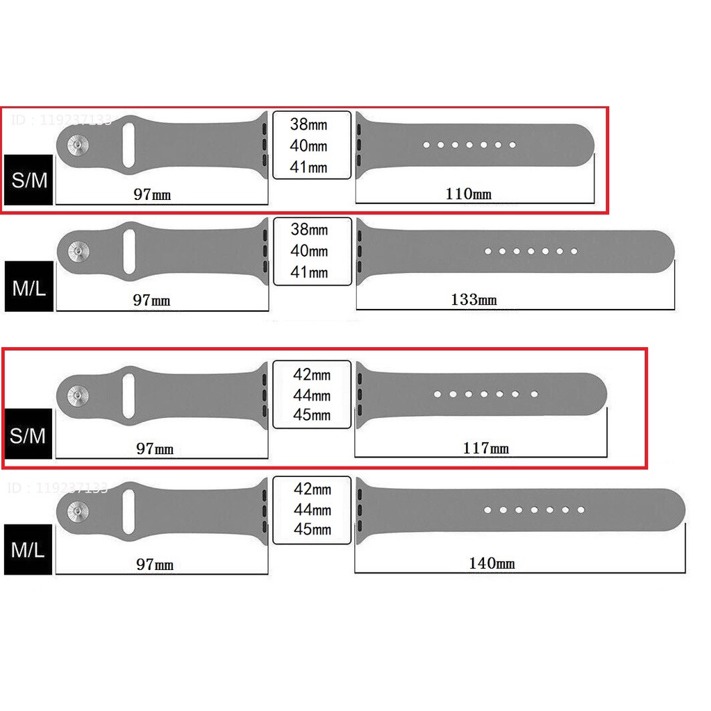 (S/M) tali silikon lembut untuk Apple Watch 41/40/38mm 49/45/44/42mm Seri 8/7/SE/6/5/4/3/2/1