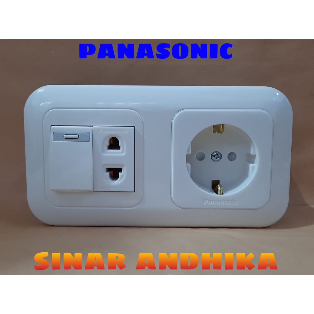 STOP KONTAK (CP)+SAKLAR ENGKEL KECIL+UNIVERSAL PUTIH PANASONIC WEJP 11212-7 3119