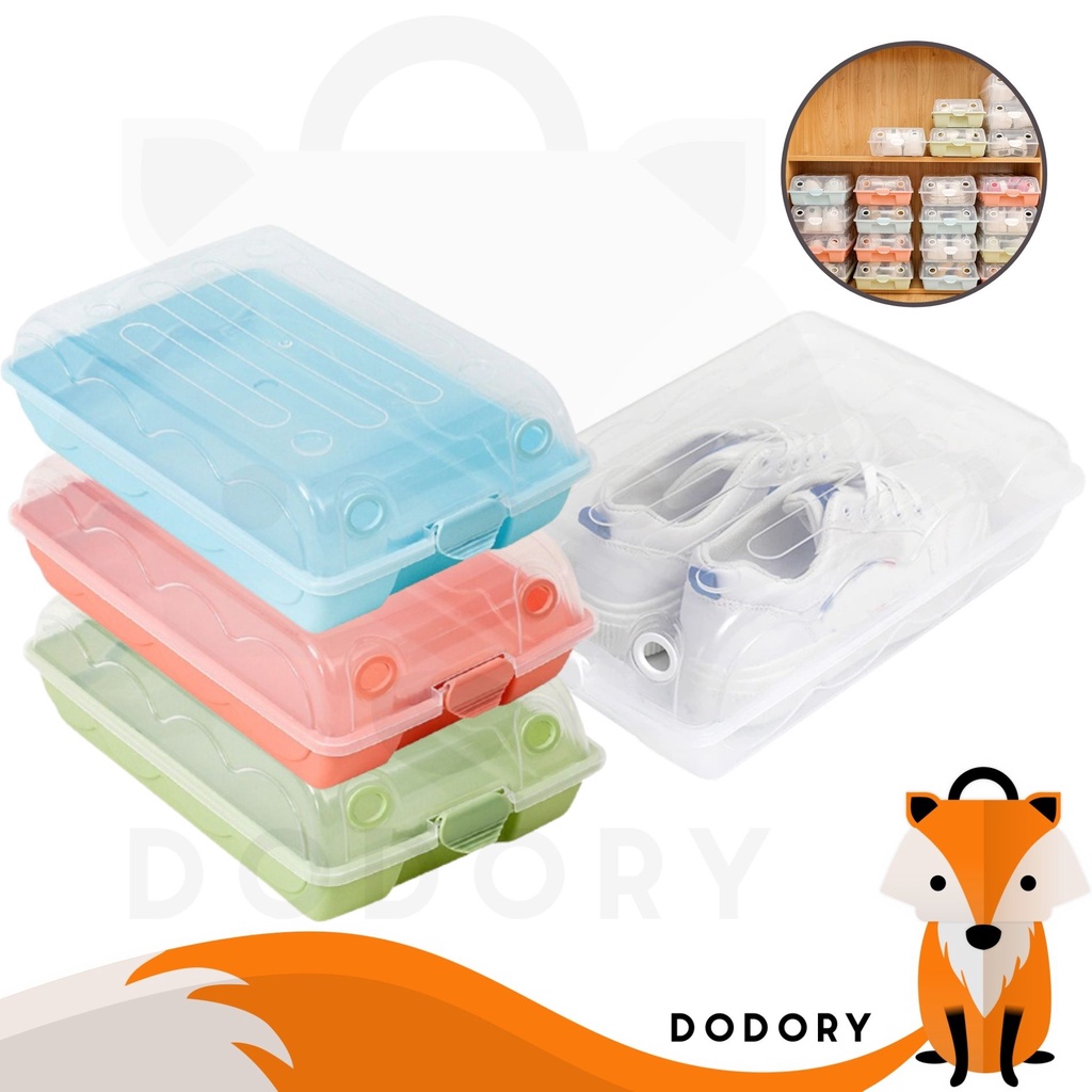 DODORY HL0199 Kotak Sepatu Plastik Transparan Penyimpanan Kotak Sepatu Shoes Storage Box