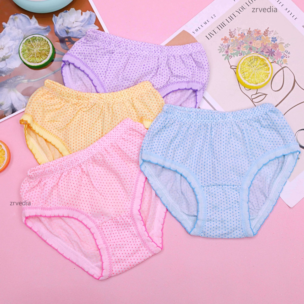 (ISI 6-12 PC) Celana Dalam uk 1-2 Tahun / Pakaian Dalam Bayi Baby Anak Perempuan Bahan Katun Polos