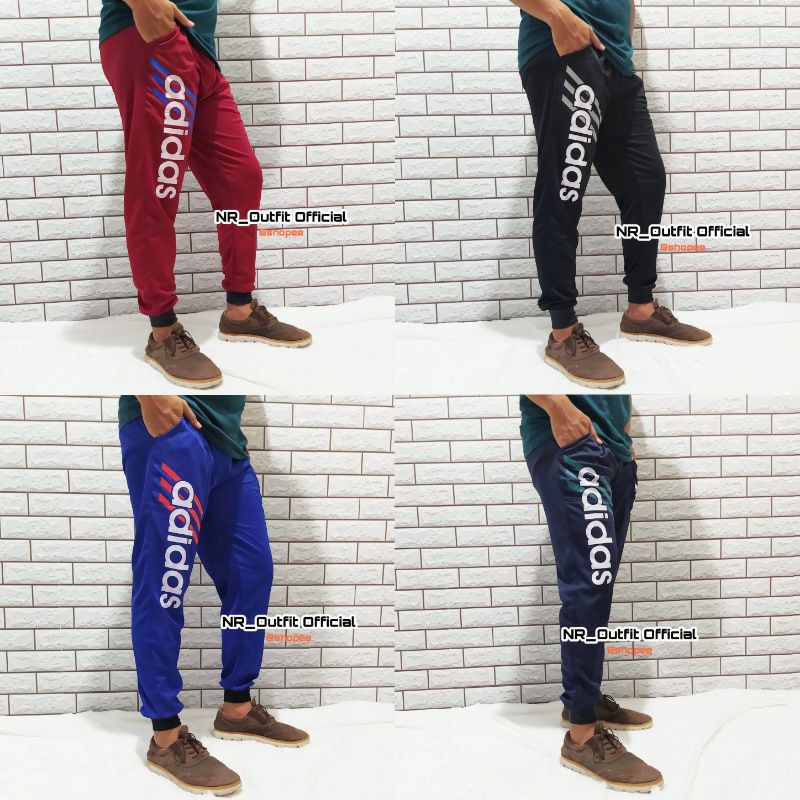 Celana Jogger Training Panjang Pria Pinggang Karet Full Kolor Jumbo Pants Big Size NR_Outfit Official COD